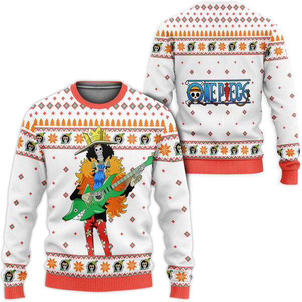 Divesart - BrookAnime White Anime Ugly Christmas pusero ja huppari Custom One Piece Anime -joululahjat